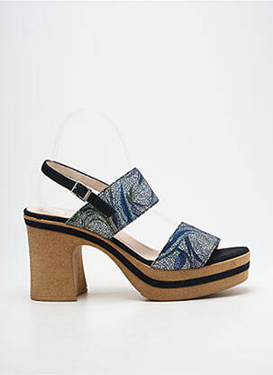 Sandale/pantofi decupați semi compensat toc de 7 la 9 cm negru GADEA femme