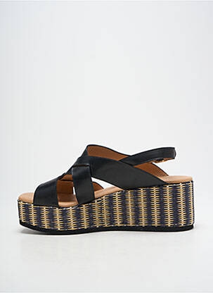 Sandale/pantofi decupați material neted toc de 7 la 9 cm negru GADEA femeie