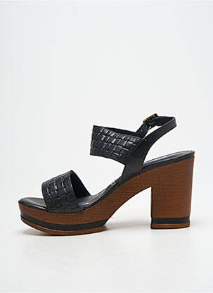 Sandale/pantofi decupați material neted toc de 7 la 9 cm negru GADEA femeie