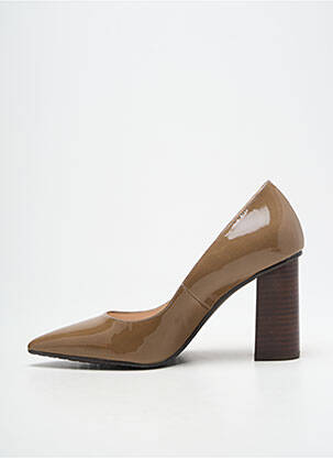 Pantofi cu toc material neted toc de 7 la 9 cm maro LODI femeie