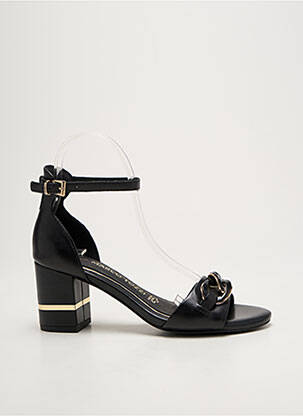 Sandale/pantofi decupați material neted toc de 4 la 6 cm negru MARCO TOZZI femeie