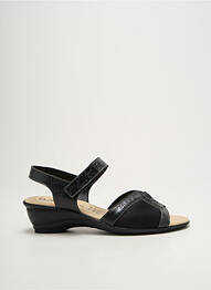 Sandale/pantofi decupați țesătură satinată toc de 4 la 6 cm negru BOISSY femme
