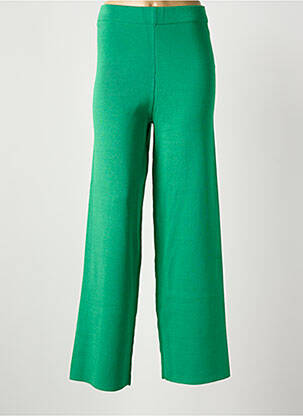 Pantalon drept talie elastică mărime normală verde ARTLOVE femeie