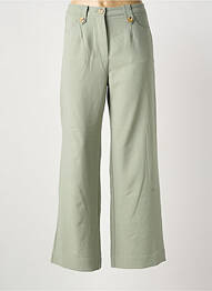 Pantalon larg închidere cu fermoar sub clapetă cu nasturi mărime normală verde MEISÏE femme