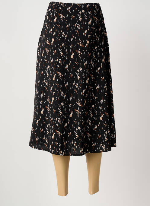 Fustă midi închidere cu fermoar lateral negru ARTLOVE femme