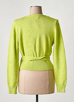 Cardigan petrecut mansete cu margini elastice verde ARTLOVE femeie