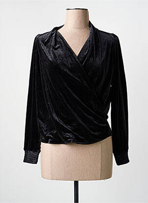 Top guler în v mâneci lungi negru ARTLOVE femme