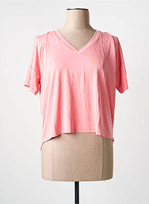 Tricou guler în v mâneci scurte roz ARTLOVE femeie