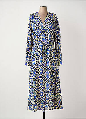 Rochie lungă mâneci lungi mâneci lungi albastru MEISÏE femeie
