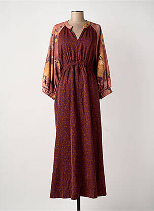 Rochie lungă mâneci lungi mâneci lungi roz MEISÏE femeie