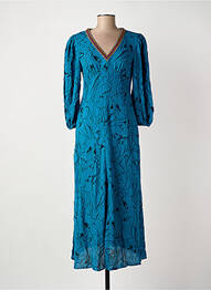 Rochie lungă mâneci scurte mâneci scurte albastru MEISÏE femeie