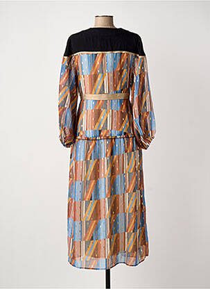Rochie lungă mâneci lungi mâneci lungi maro MEISÏE femeie