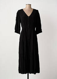 Rochie lungă țesătură crep mâneci 3/4 negru ARTLOVE femme