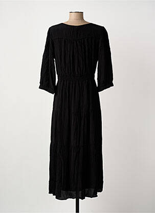 Rochie lungă țesătură crep mâneci 3/4 negru ARTLOVE femeie