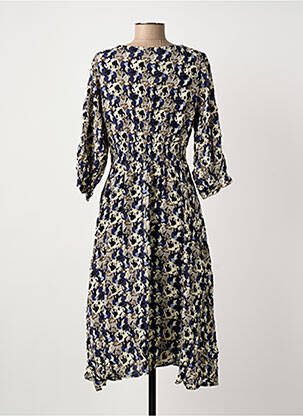 Rochie midi mâneci 3/4 mâneci 3/4 albastru ARTLOVE femeie