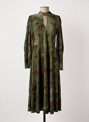 Rochie midi imprimeu fantezie mâneci lungi verde MEISÏE femeie