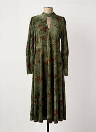 Rochie midi imprimeu fantezie mâneci lungi verde MEISÏE femme