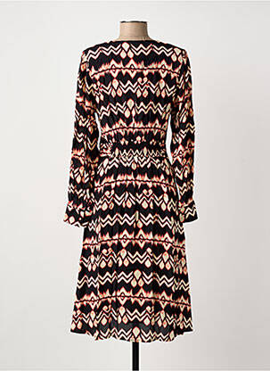 Rochie midi imprimeu fantezie mâneci lungi negru ARTLOVE femeie