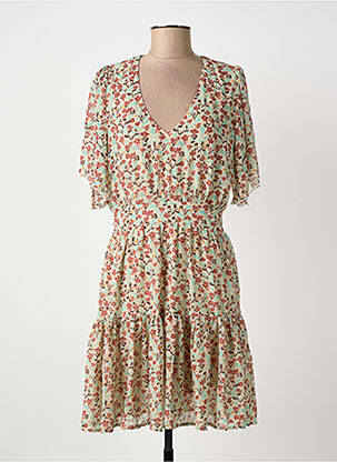 Rochie scurtă mâneci scurte mâneci scurte bej ARTLOVE femeie