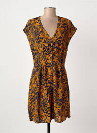Rochie scurtă mâneci scurte mâneci scurte portocaliu ARTLOVE femme