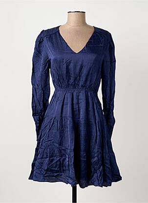 Rochie scurtă mâneci lungi mâneci lungi albastru ARTLOVE femeie