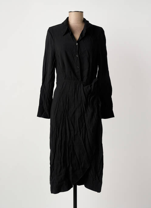 Rochie midi mâneci lungi mâneci lungi negru ARTLOVE femme