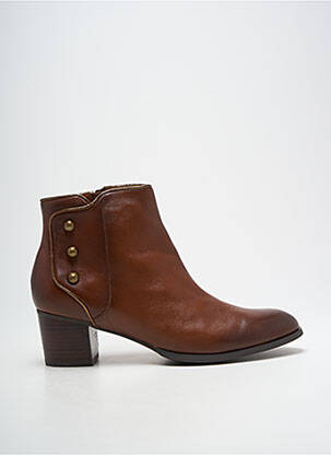 Botine/ghete material neted toc de 4 la 6 cm maro MAM'ZELLE femeie