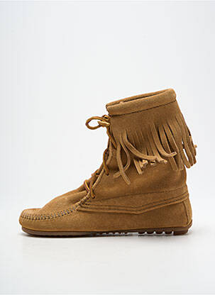 Botine/ghete nubuc toc plat până la 3 cm maro MINNETONKA femeie