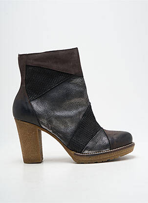 Botine/ghete material neted toc de 7 la 9 cm argintiu PAPRIKA femeie