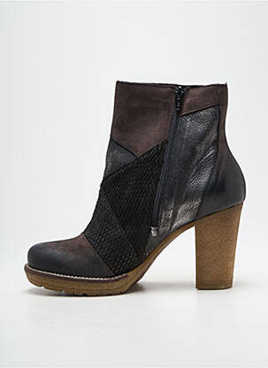 Botine/ghete material neted toc de 7 la 9 cm argintiu PAPRIKA femeie