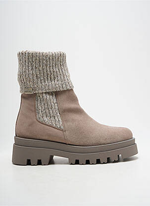 Botine/ghete nubuc toc de 4 la 6 cm bej MTNG femeie