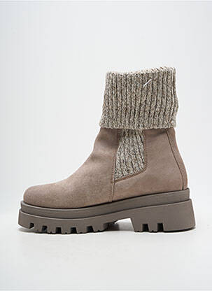 Botine/ghete nubuc toc de 4 la 6 cm bej MTNG femeie