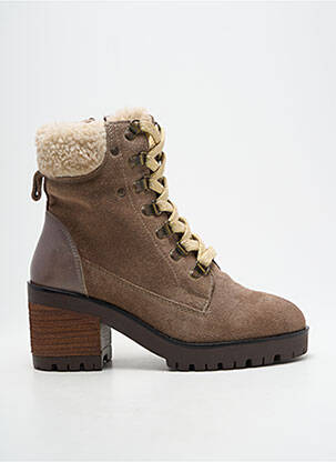 Botine/ghete nubuc toc de 4 la 6 cm maro MTNG femeie
