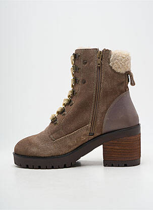 Botine/ghete nubuc toc de 4 la 6 cm maro MTNG femeie