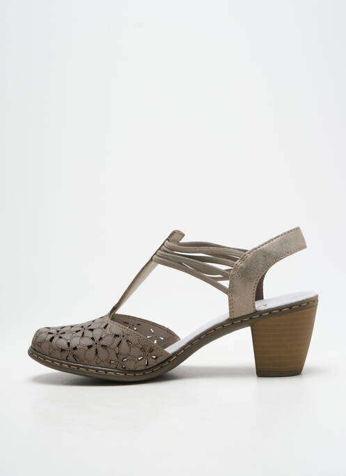 Sandale/Pantofi decupați maro RIEKER femeie