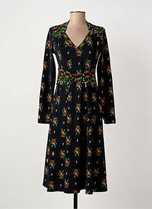 Rochie midi imprimeu floral mâneci lungi negru BLUTSGESCHWISTER femeie