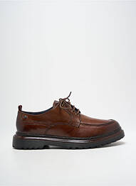 Derby-uri țesătură satinată vârf rotund maro BASE LONDON homme