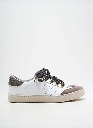 Adidași material neted toc plat până la 3 cm alb VICTORIA femeie