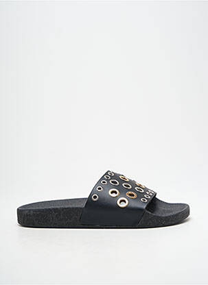 Mulete/saboți țesătură satinată toc plat până la 3 cm negru THE WHITE BRAND femeie