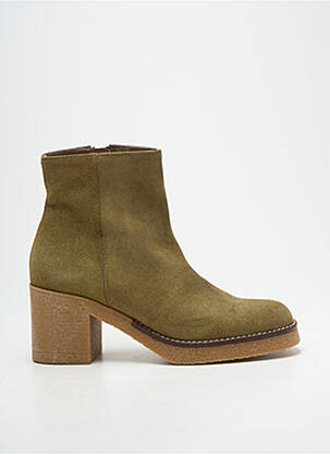 Botine/ghete nubuc toc de 4 la 6 cm verde PATRICIA MILLER femeie