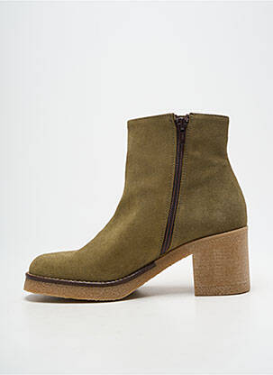 Botine/ghete nubuc toc de 4 la 6 cm verde PATRICIA MILLER femeie