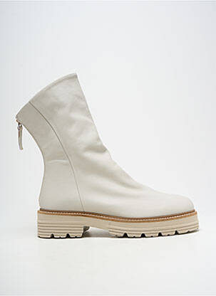 Botine/ghete toc mic toc de 4 la 6 cm alb SEMERDJIAN femeie