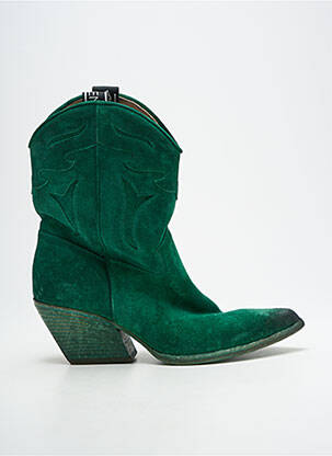 Botine/ghete vârf ascuțit toc de 4 la 6 cm verde ELENA IACHI femeie