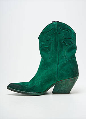Botine/ghete vârf ascuțit toc de 4 la 6 cm verde ELENA IACHI femeie