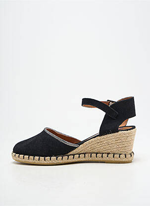 Espadrile vârf rotund toc de 4 la 6 cm negru VERBENAS femeie