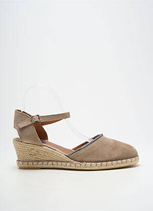 Espadrile vârf rotund toc de 4 la 6 cm bej VERBENAS femme