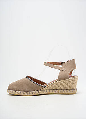 Espadrile vârf rotund toc de 4 la 6 cm bej VERBENAS femeie