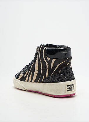 Adidași țesătură țesătură cu sclipici toc plat până la 3 cm negru SHELTER femeie