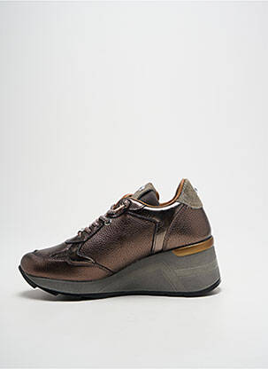 Adidași material neted toc de 4 la 6 cm maro CETTI femeie