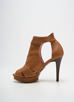 Botine/ghete material neted toc înalt de 10cm și mai mult maro PEPE CASTELL femeie